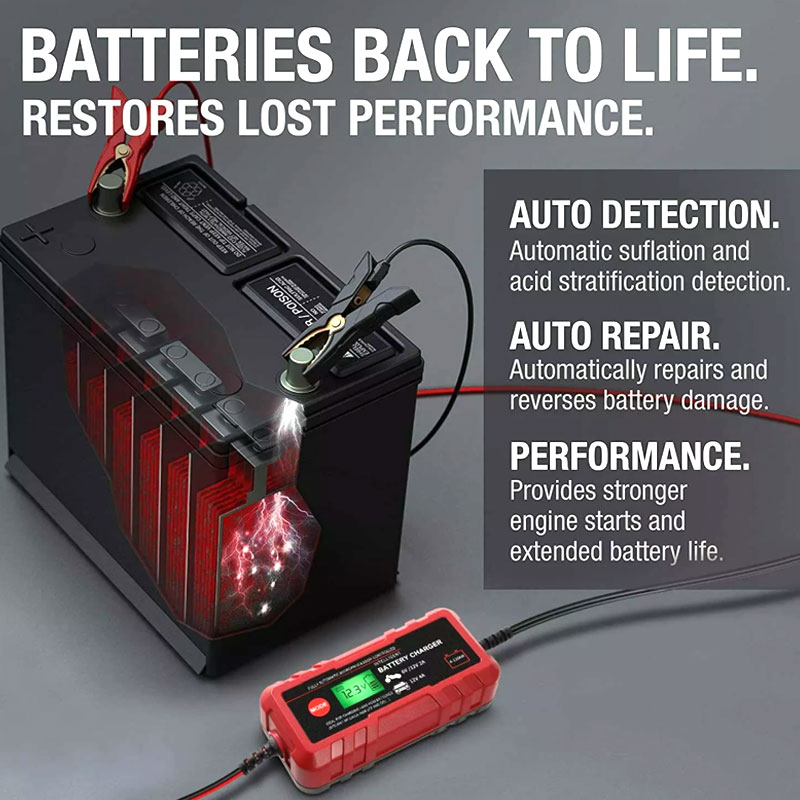 Car Battery Charger with LCD Screen
